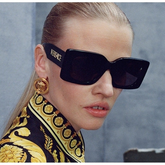 NWT Versace VE4496U Black Rectangle 54mm Sunglasses main image 5